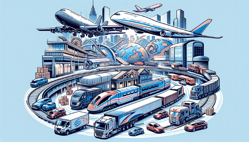 Illustration de services personnalisés de transport international